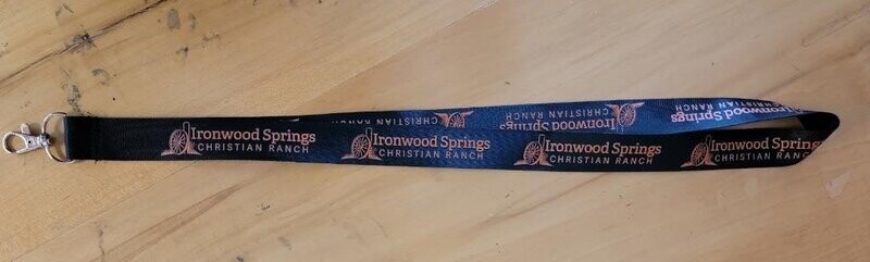 Ironwood Springs Branded 1" Black/Orange Metal Swivel Snap Hook Lanyard