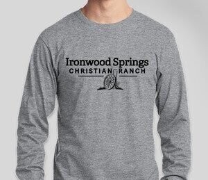 Long Sleeve Grey Tee shirt w/Ironwood logo on sleeve