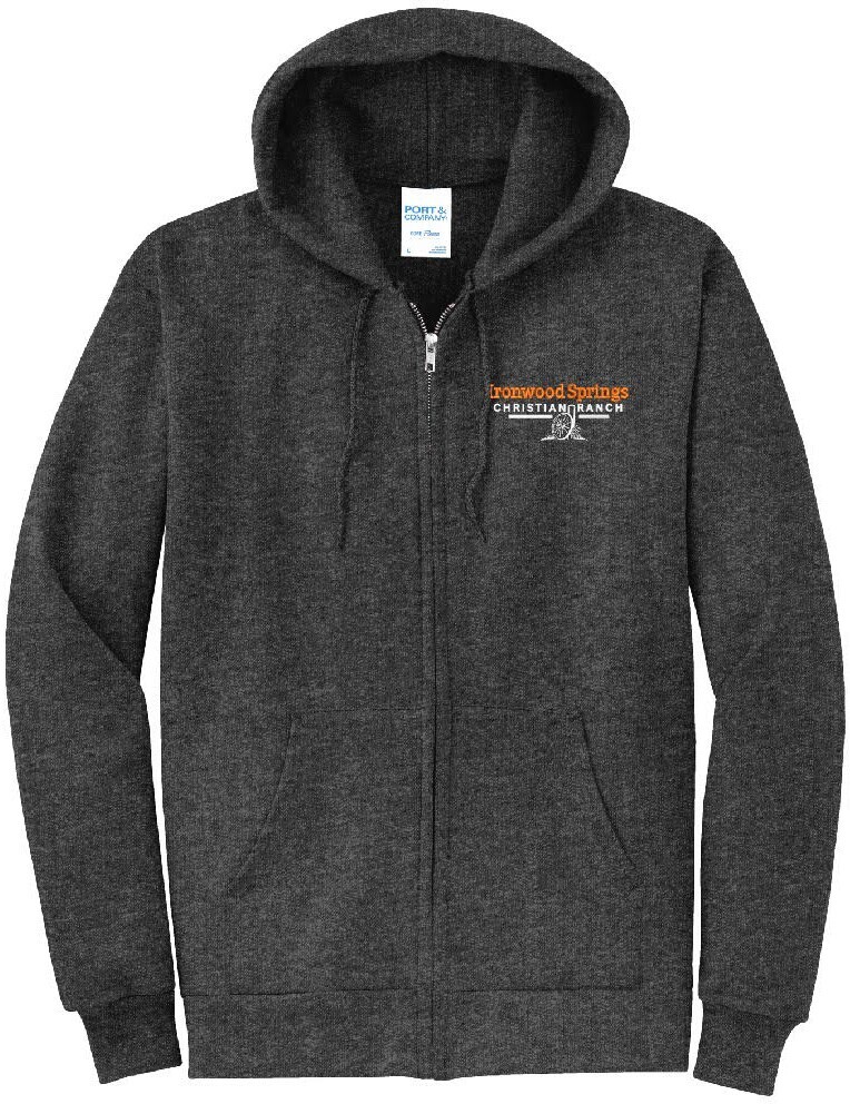Adult Full Zip Hoodies available in 2 colors Navy & Grey, Size: Grey Small