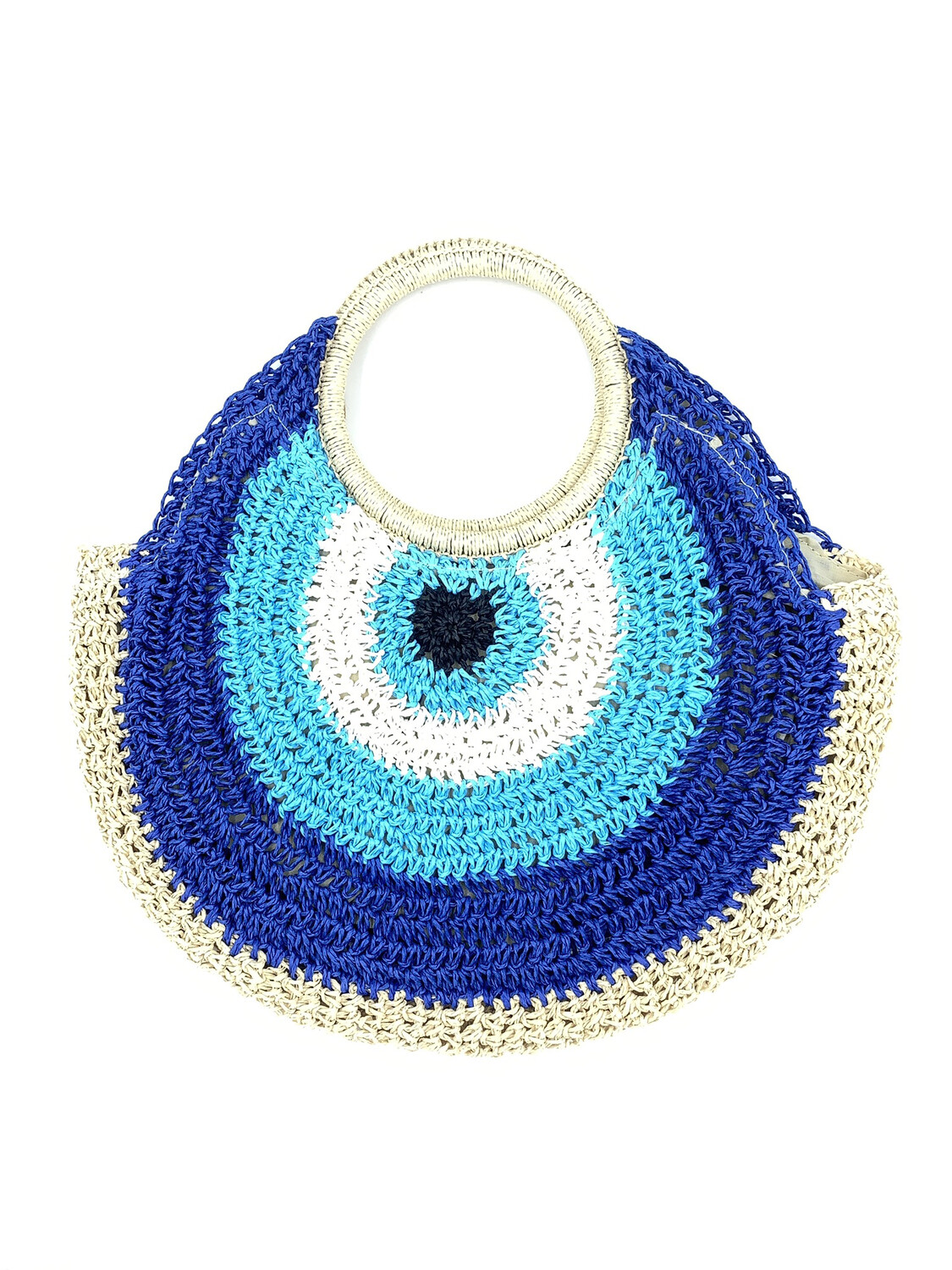 Evil Eye Straw Bag