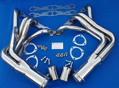 " NEW" "LEE2201" POLISHED  STAINLESS STEEL HEADERS FOR SB L-C2 C3 CORVETTE