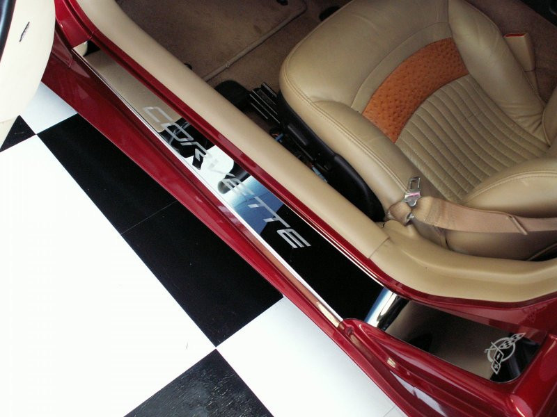 SILL COVERS-DOOR-POLISHED SS-WITH LOGO-97-04 (#E21400)
