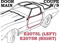 WEATHERSTRIP-DOOR MAIN-COUPE-USA-LEFT-69-77 (#E2075L) 4AA3