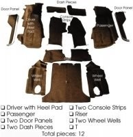 CARPET SET-COMPLETE-COUPE-CUT PILE-MASS BACK-84-87 (#E4426)