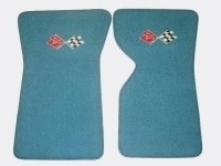 MAT SET-FLOOR-80-20 LOOP-WITH EMBROIDERED CROSS FLAGS LOGO-COLORS-PAIR-70-72 (#EC975LF)