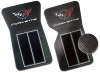 MAT SET-RUBBER AND CARPET-WITH C-5 LOGO-BLACK-PAIR-68-82 (#4875) 8-4