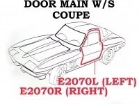 WEATHERSTRIP-DOOR MAIN-COUPE-USA-LEFT-63-67 (#E2070L) 4A3