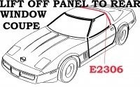 WEATHERSTRIP-LIFT OFF PANEL TO REAR WINDOW-COUPE-USA-EACH-84-96 (#E2306)