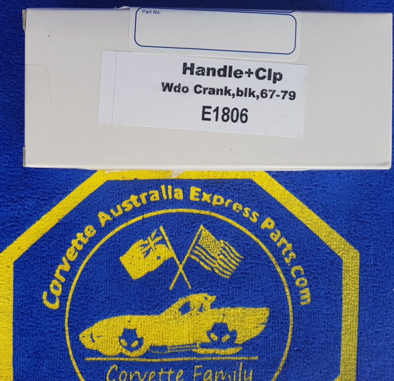 HANDLE-CRANK-WINDOW-WITH RETAINING CLIP-BLACK KNOB-EACH-67-79 (#E1806) 5A3
