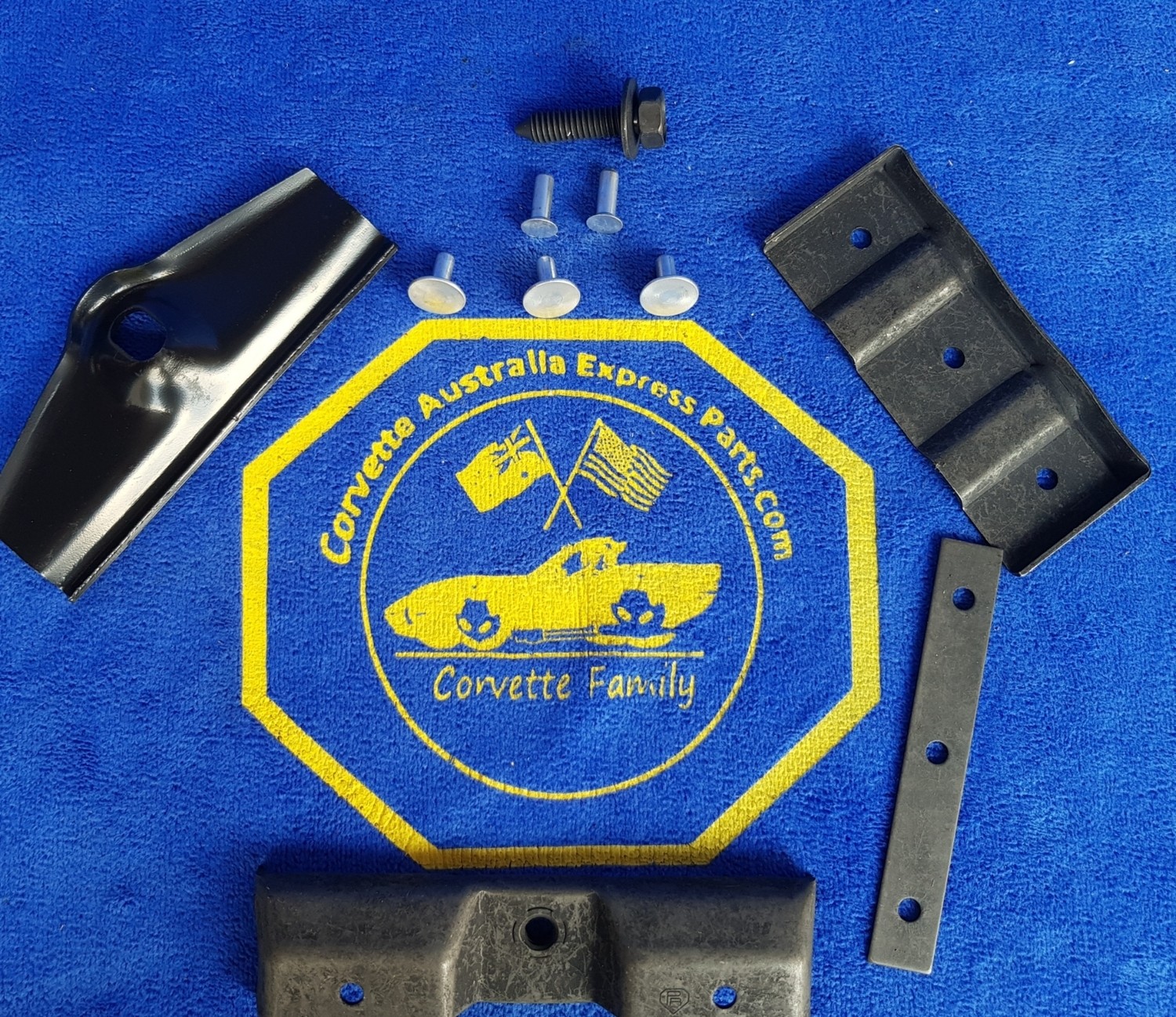 HOLD DOWN KIT-BATTERY-PLATES-BRACKETS-REINFORCEMENT-WITH HARDWARE-68-82 (#E19140) 1D1