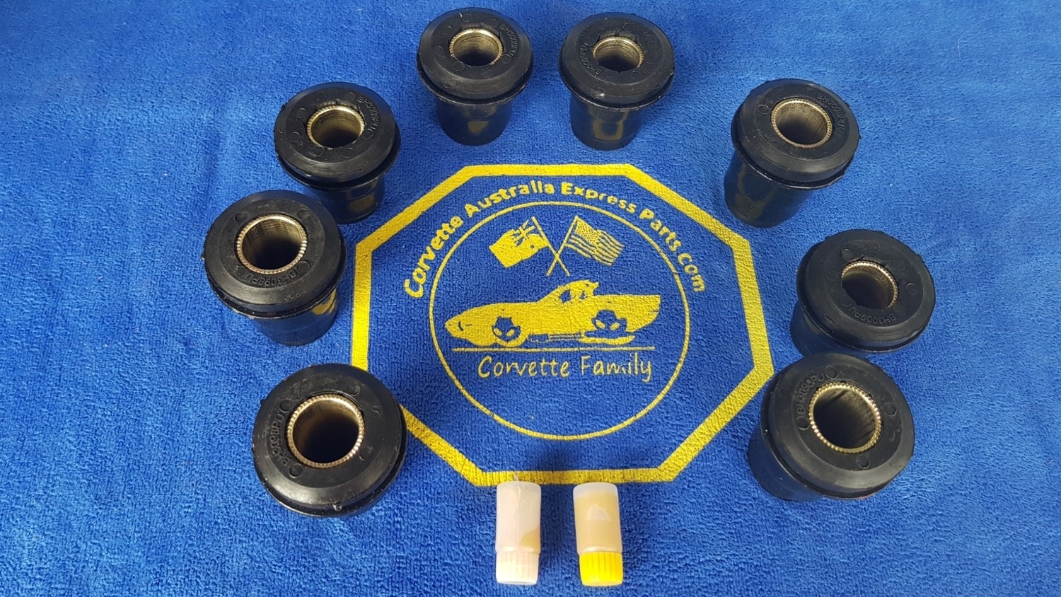 BUSHING SET-FRONT A ARM UPPER AND LOWER-POLYUERTHANE-8 PIECES-63-82 (#E14828) 2C2