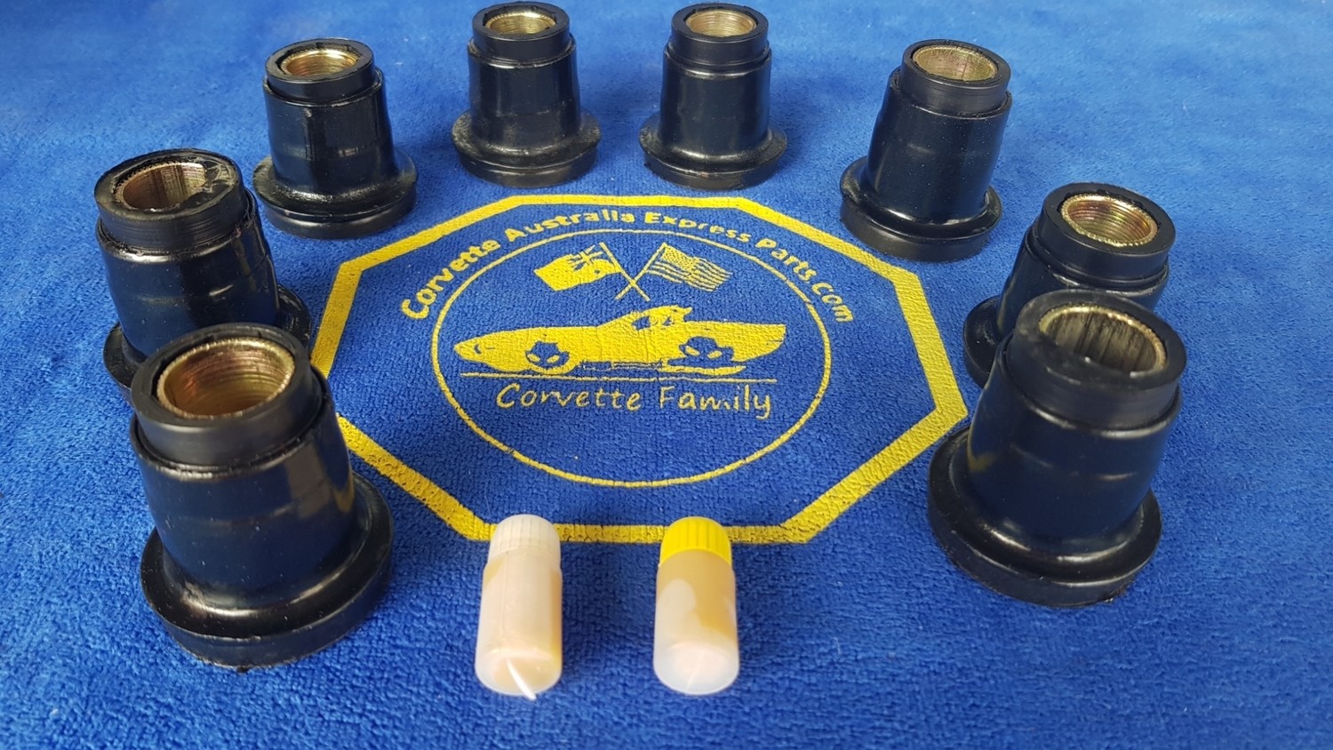 BUSHING SET-FRONT A ARM UPPER AND LOWER-POLYUERTHANE-8 PIECES-63-82 (#E14828) 2C2
