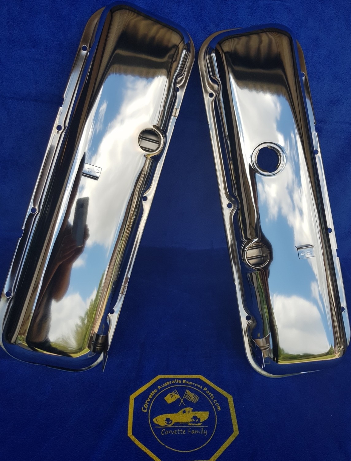 BIG BLOCK COVER-VALVE-CHROME-IMPORT-PAIR- (#E6329) 5B6-4AA1