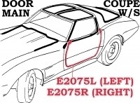 WEATHERSTRIP-DOOR MAIN-COUPE-USA-RIGHT-69-77 (#E2075R)  4AA3