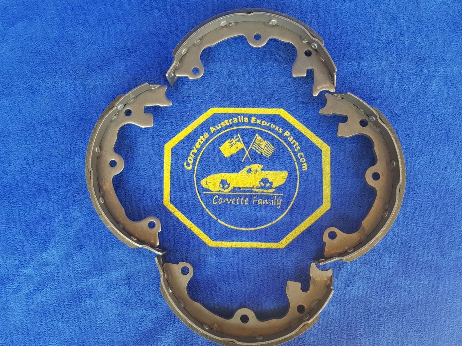 SHOE-SET EMERGENCY BRAKE-STAINLESS STEEL-65-82 (#E2273) 3B5