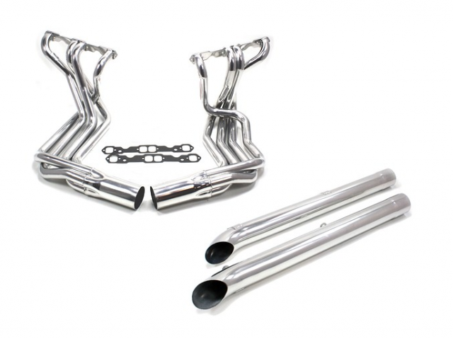 EXHAUST SYSTEM-SIDE-DOUG'S HEADERS-CERAMIC COATED-BIG BLOCK-4 INCH SIDE TUBES-65-74 (#E20513) 1C