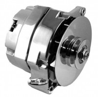 ALTERNATOR-CHROME-100 AMP-WITH TURBO FAN-63-68 EXT REGULATOR (#E21138)  7B3