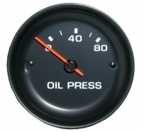 GAUGE-OIL PRESSURE-80 LBS.-WHITE FACE-77 (#E11030) 1F2