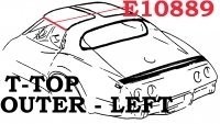 WEATHERSTRIP-T TOP-OUTER-USA-LEFT-68-69 (#E10889) 4A3