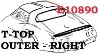 WEATHERSTRIP-T TOP-OUTER-USA-RIGHT-68-69 (#E10890)  4B3