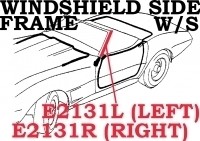 WEATHERSTRIP-WINDSHIELD SIDE FRAME-PILLAR POST-USA-RIGHT-73-82 (#E2131R) 4A3