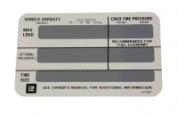 DECAL-TIRE PRESSURE-78-82 (#E20655) 5C3