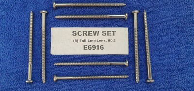 SCREW SET-TAIL LAMP LENS-8 PIECES-80-82 (#E6916)