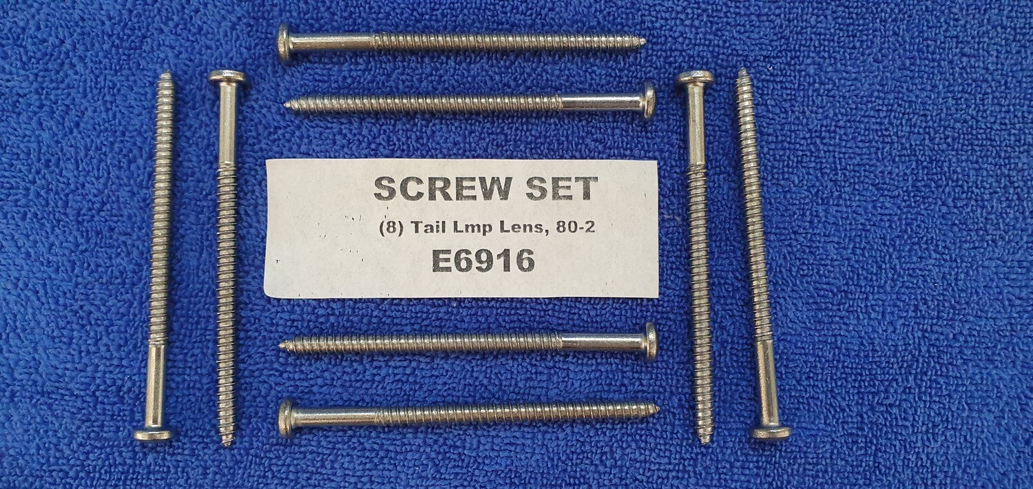 SCREW SET-TAIL LAMP LENS-8 PIECES-80-82 (#E6916)