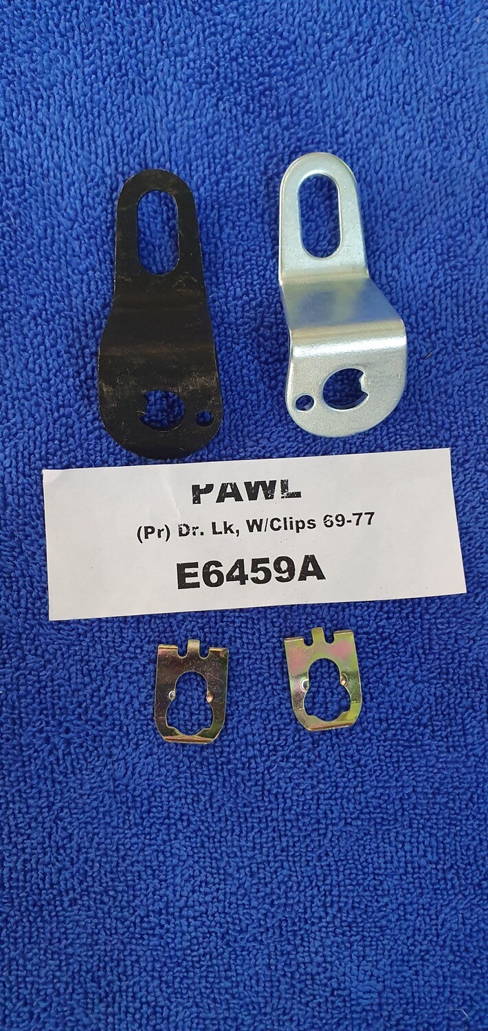 PAWL-DOOR LOCK-WITH CLIPS-PAIR-69-77 (#E6459A)