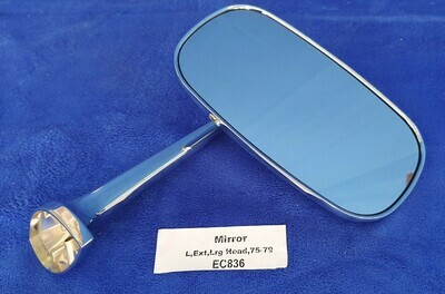 MIRROR-EXTERIOR REAR VIEW-WITH LARGE HEAD-WITH MOUNTING HARDWARE-LEFT-75-79 (#EC836)   5A5