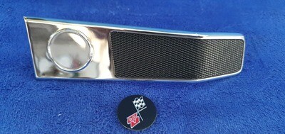 HANDLE-INSIDE DOOR RELEASE-WITH EMBLEM-LEFT-EACH 68-77 (#E6547L) 5A2