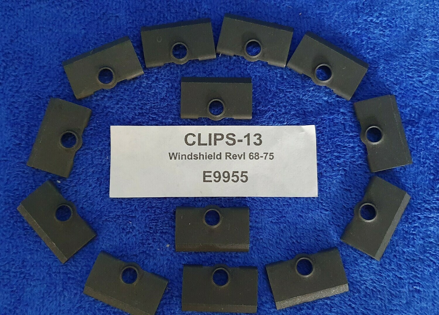 CLIP-WINDSHIELD-UPPER MOLDING-13 PIECES-68-82 (#E9955)  3C4
