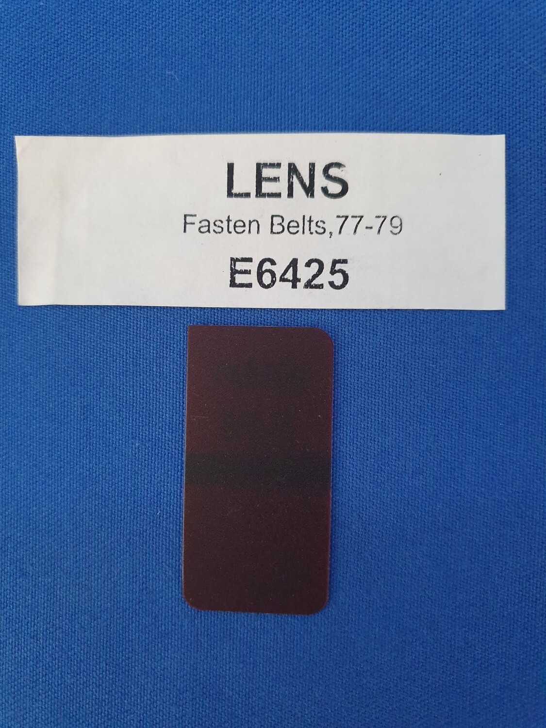 LENS-FASTEN SEAT BELTS-WARNING-77-79 (#E6425)