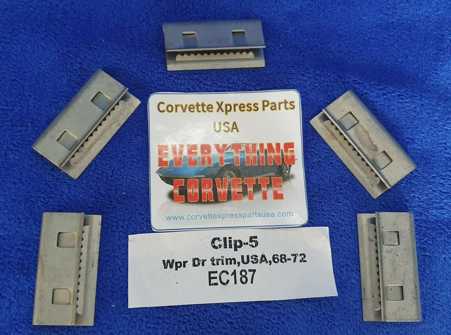 CLIP SET-WIPER DOOR TRIM-5 PIECES-68-72 (#EC187) 3C4