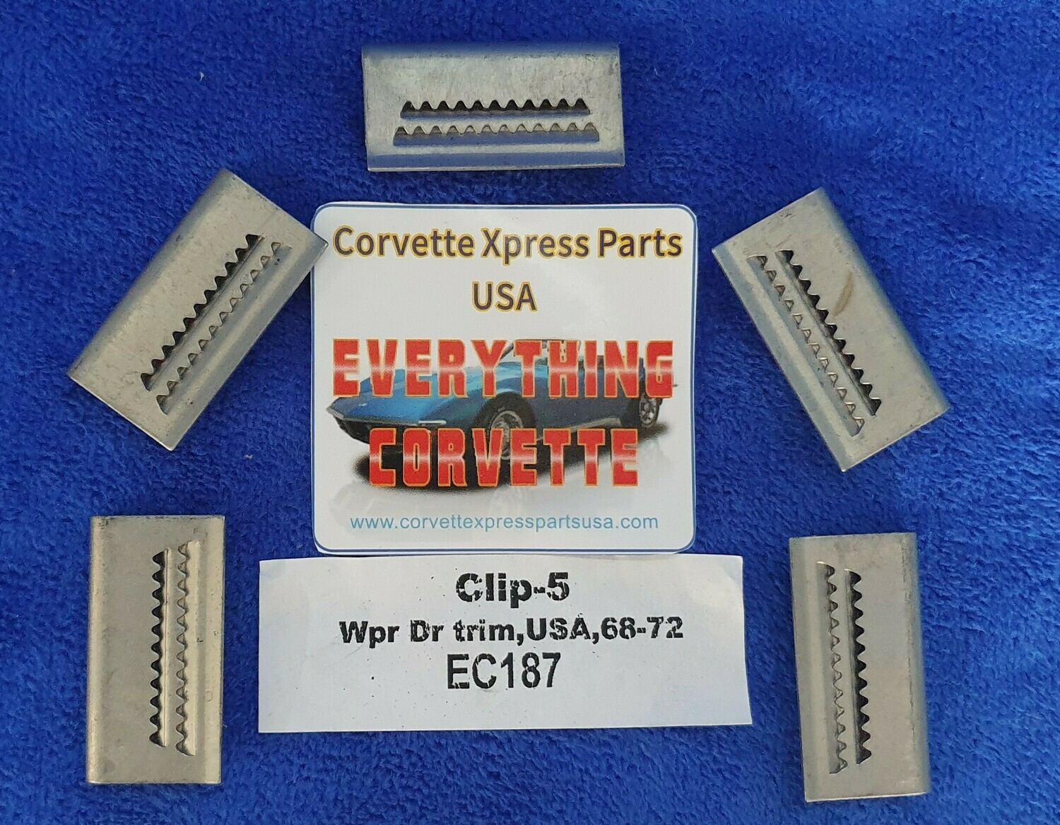 CLIP SET-WIPER DOOR TRIM-5 PIECES-68-72 (#EC187) 3C4