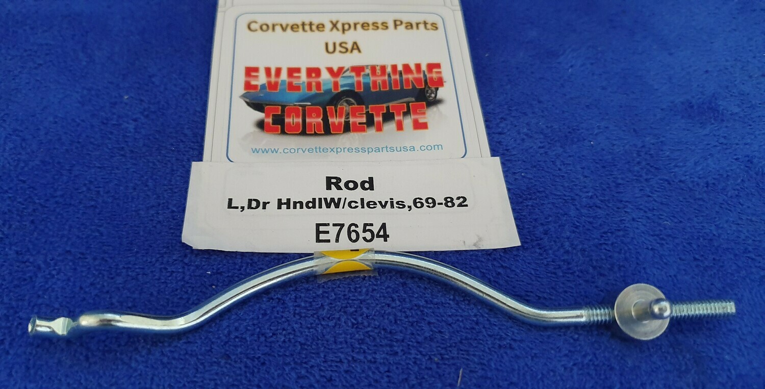 ROD-WITH CLEVIS-FROM OUTSIDE DOOR HANDLE TO LATCH-LEFT-69-82 (#E7654)