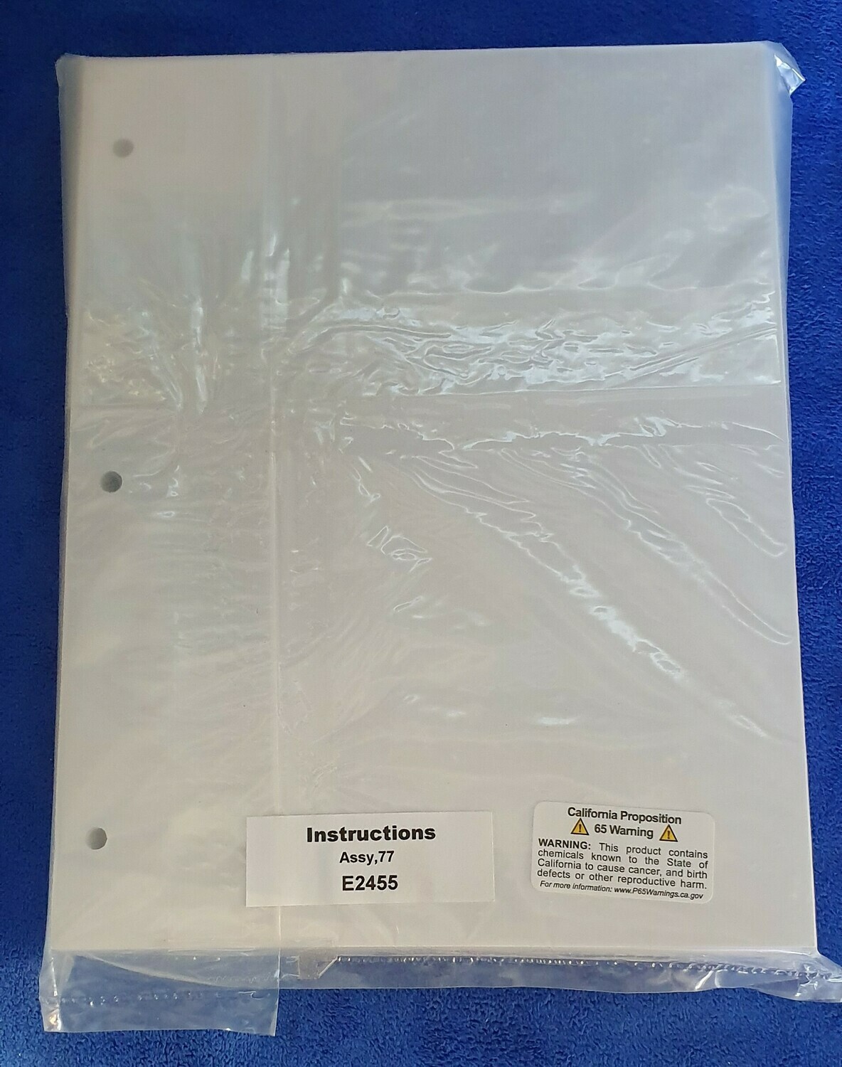 ASSEMBLY MANUAL-77 (#E2455)