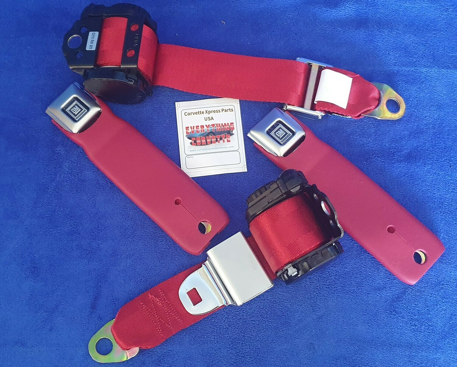 SEAT BELT ASSEMBLY-DIRECT FIT REPRODUCTION LAP AND SHOULDER-SINGLE RETRACTOR-2 SEATS-78-82 (#E13341)