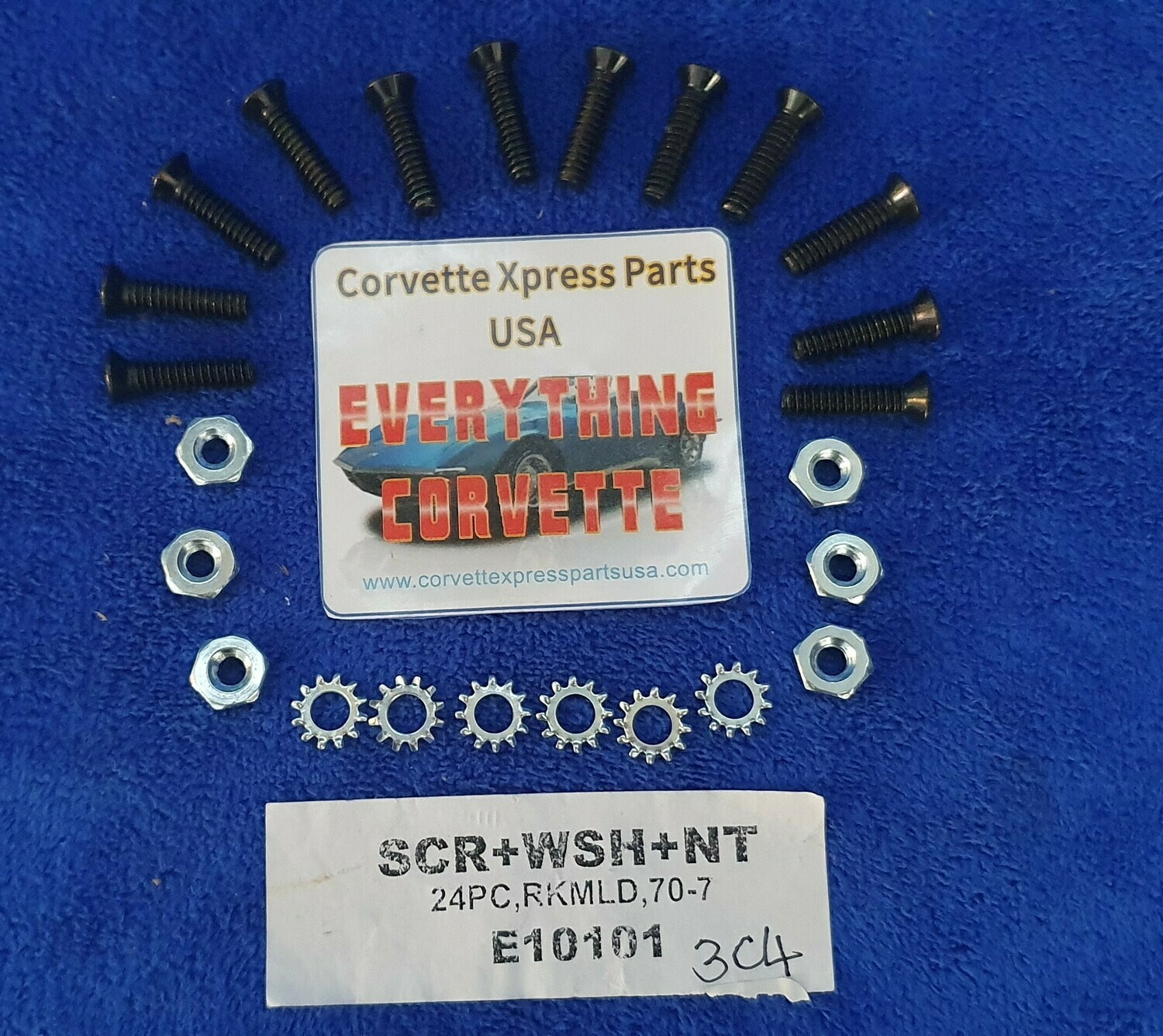 SCREW SET-ROCKER MOLDING-WITH WASHER AND NUT-24 PIECES-70-82 (#E10101) 3C4