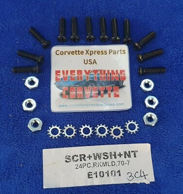 SCREW SET-ROCKER MOLDING-WITH WASHER AND NUT-24 PIECES-70-82 (#E10101) 3C4