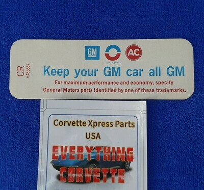 DECAL-KEEP YOUR CAR ALL GM-71-72E (#13617) DECAL-KEEP YOUR CAR ALL GM-71-72E (#13617)