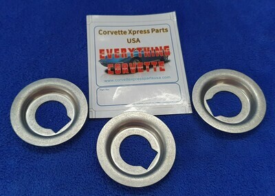 LATCH ESCUTCHEON SET-REAR COMPARTMENT-STAINLESS STEEL-3 PIECES-USA-68-77 (#EC520)