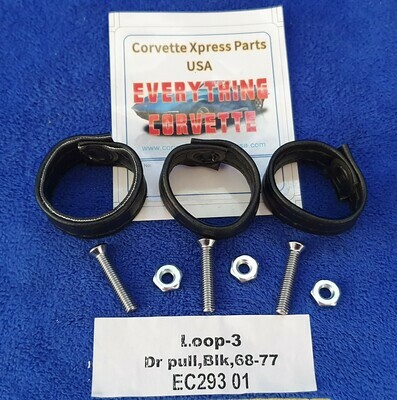 LOOP-PULL-DOOR-REAR COMPARTMENT-9 PIECES-USA-68-77 (#EC293) 01 Black LOOP-PULL-DOOR-REAR COMPARTMENT-9 PIECES-USA-68-77 (#EC293) 01 Black