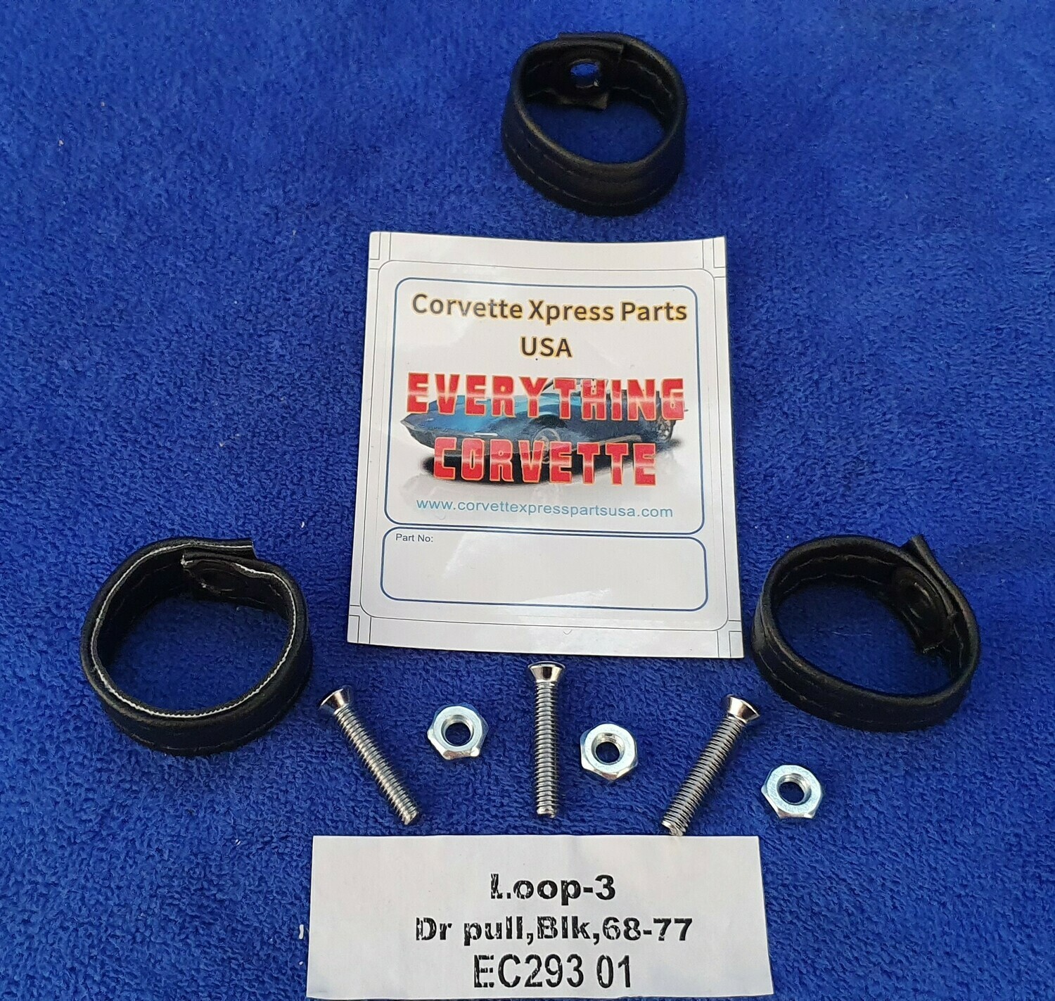 LOOP-PULL-DOOR-REAR COMPARTMENT-9 PIECES-USA-68-77 (#EC293) 01 Black