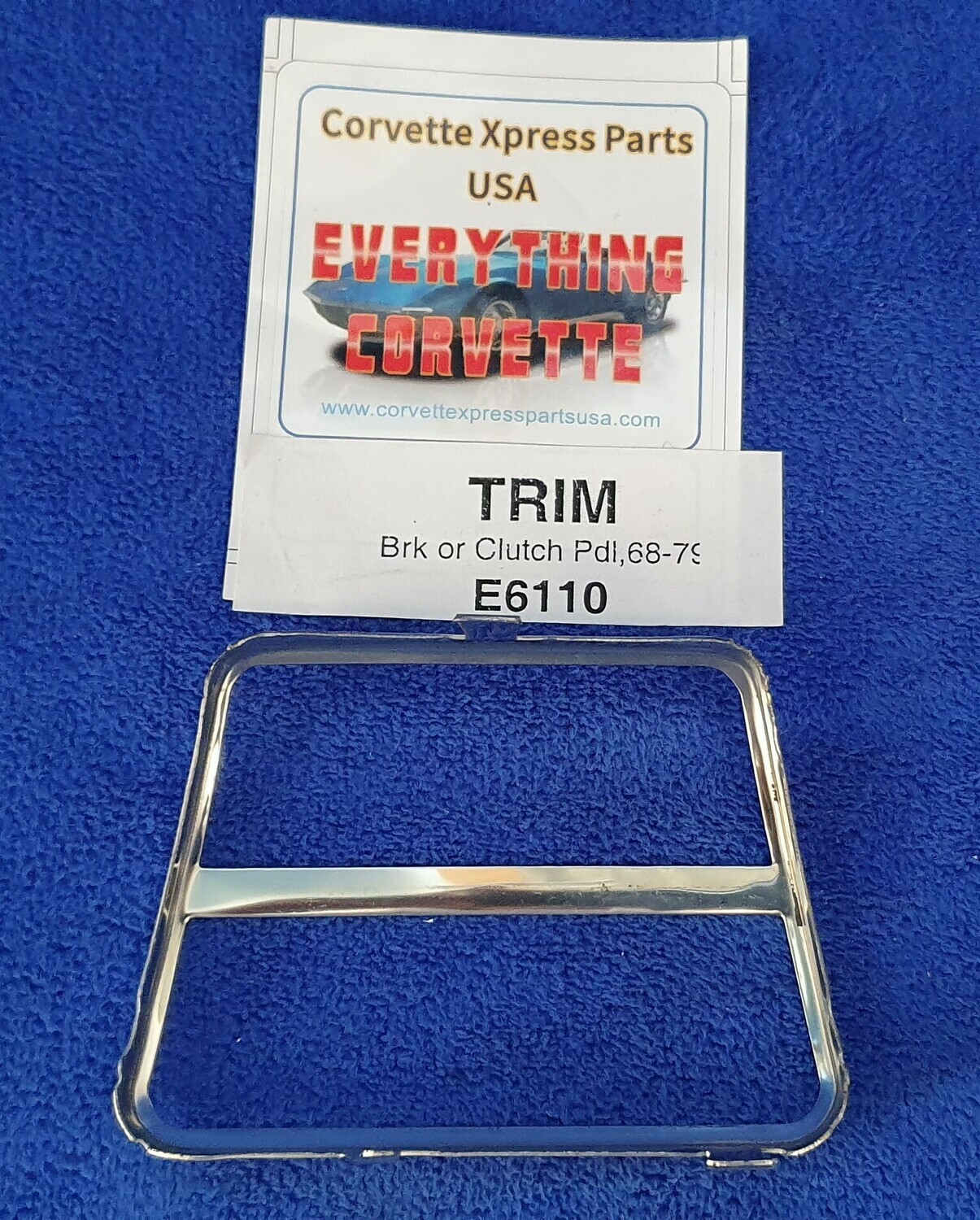 TRIM-BRAKE OR CLUTCH PEDAL PAD-STAINLESS STEEL-EACH-68-79 (#E6110) 3A42