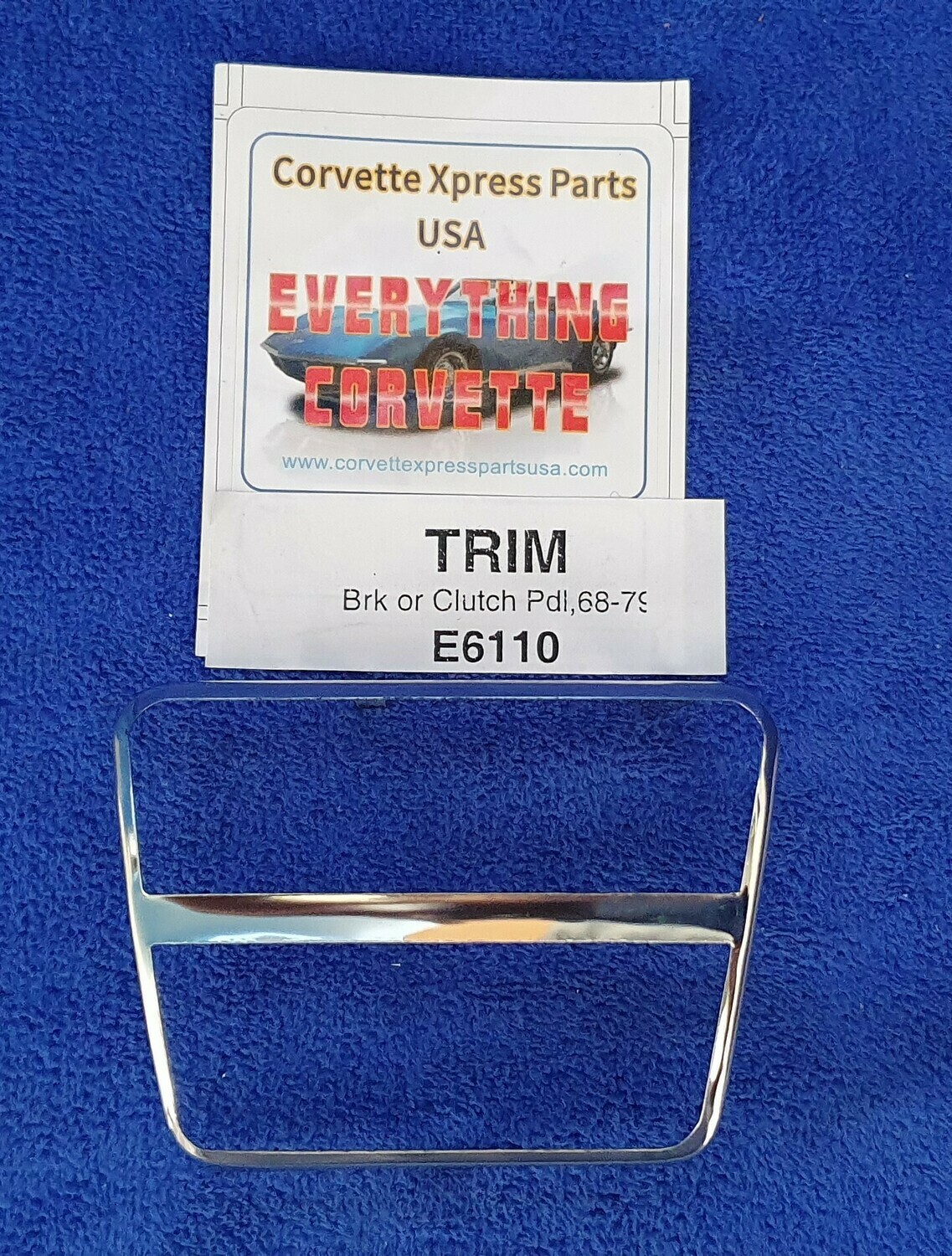 TRIM-BRAKE OR CLUTCH PEDAL PAD-STAINLESS STEEL-EACH-68-79 (#E6110) 3A42