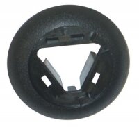 BEZEL-SUNVISOR ROD-BLACK-IN WINDSHIELD HEADER-RIGHT-97-04 (#E21364)