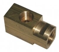 BLOCK-BRAKE LINE-REAR-LEFT-65 WITH PWR. &amp; STD.BRAKES 1/4 INCH FRT TO REAR LINE-66-82 ALL (#E8793) 3B3