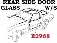 WEATHERSTRIP-REAR SIDE DOOR GLASS-1ST DESIGN-USA-PAIR-68-69E (#E2968) 4BB4