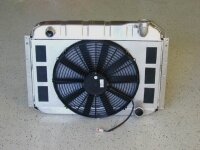 RADIATOR AND FAN COMBINATION-ALUMINUM-LOW PROFILE-55-60 (#E11621)
